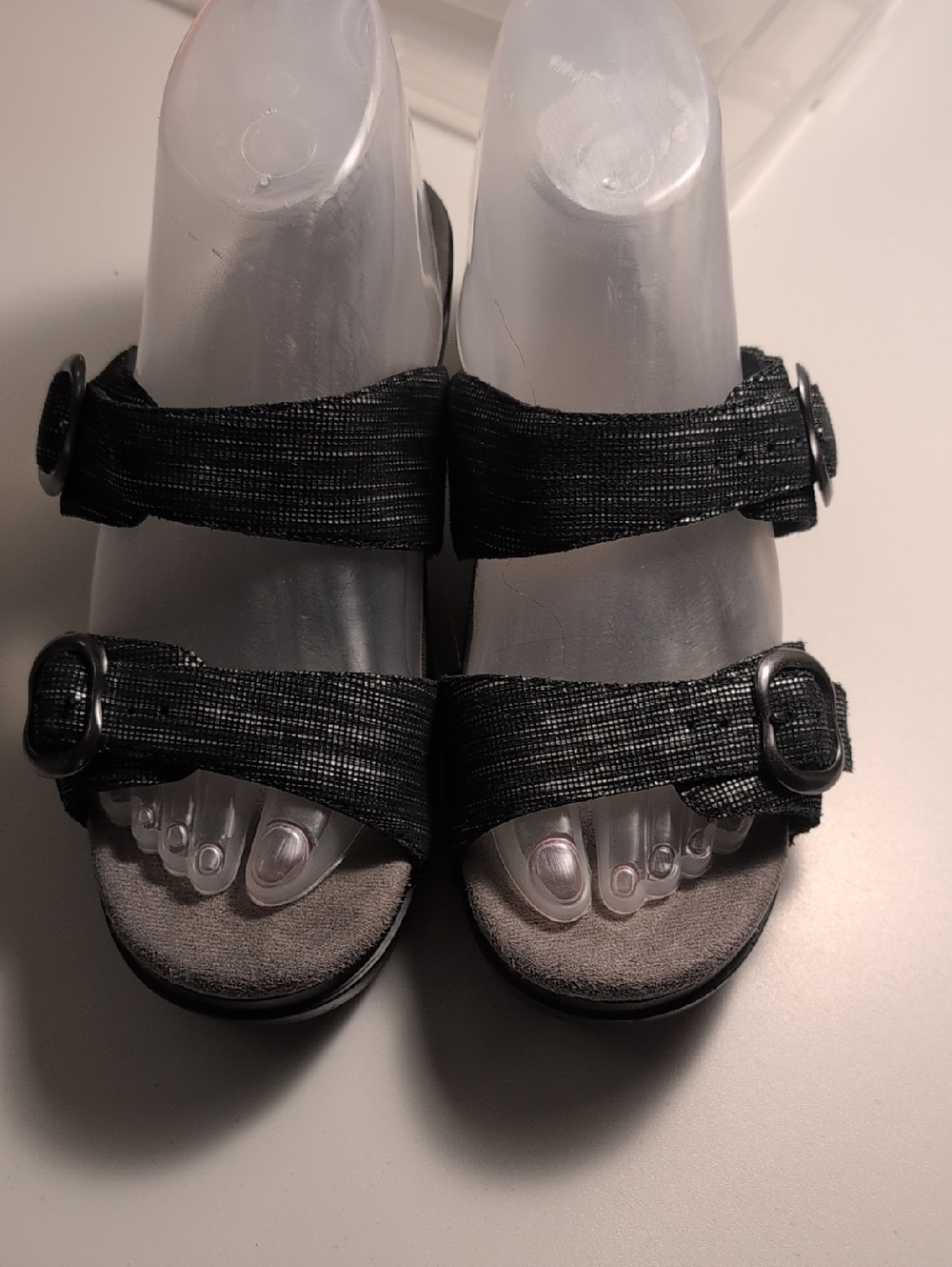 Dansko Black Double-Strap Buckle Sandals